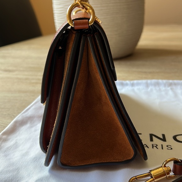 Givenchy Small GV3 Leather & Suede Crossbody Bag Chestnut - Picture 9 of 15